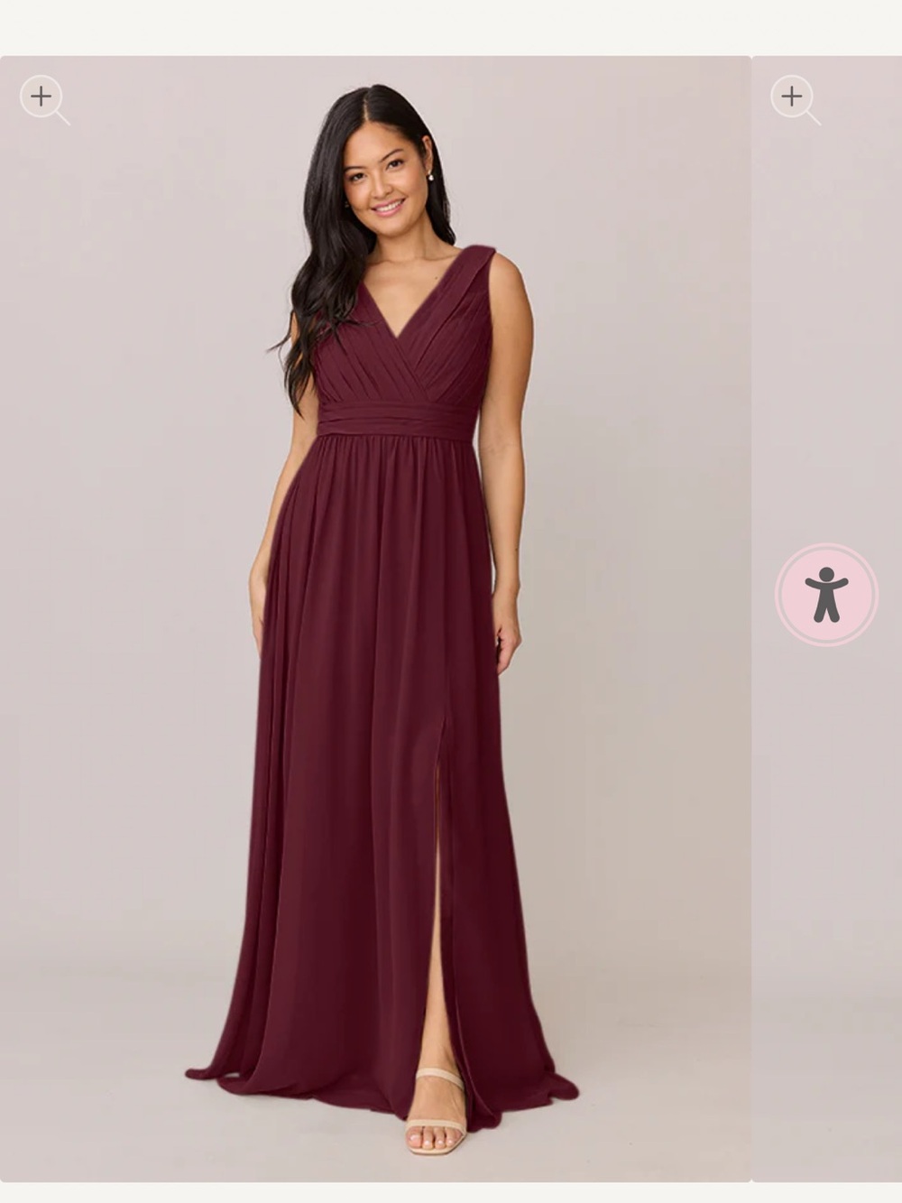 Revelry Kiera Chiffon Dress in Cabernet